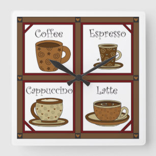 Reloj Cuadrado Coffee Lover