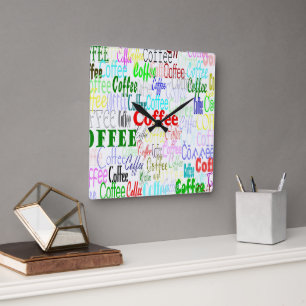 Reloj Cuadrado Coffee Lover Wall Clock