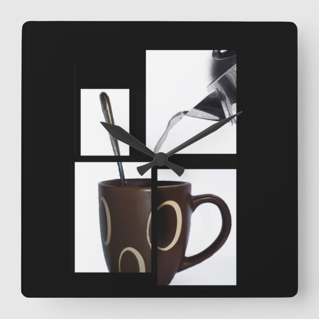 Reloj Cuadrado Coffee Lover Wall Clock (Anverso)