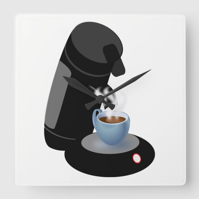 Reloj Cuadrado Coffee Machine (Anverso)