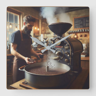 Reloj Cuadrado Coffee Roaster