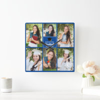 Colaje de Fotos de Graduado Azul Personalizado Gra