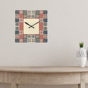 Reloj Cuadrado Colcha Cottage