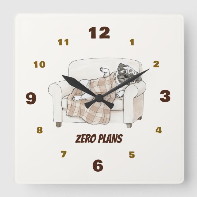 Reloj Cuadrado Colección Cozy Paws (Anverso)