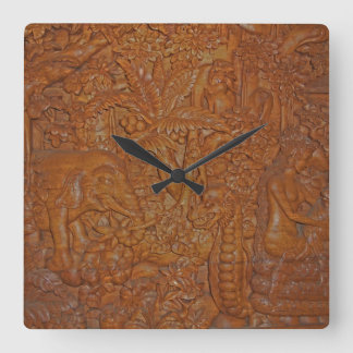 Reloj Cuadrado Colección de madera de Bali
