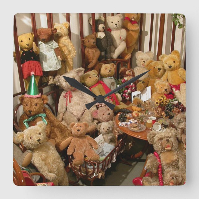 Reloj Cuadrado Colección Old Teddy Bears (Anverso)
