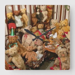 Reloj Cuadrado Colección Old Teddy Bears