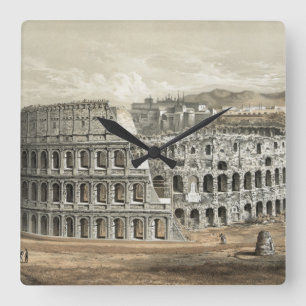 Reloj Cuadrado Coliseo romano Vintage Art