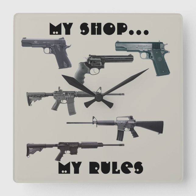 Reloj Cuadrado Collage de armas (Anverso)