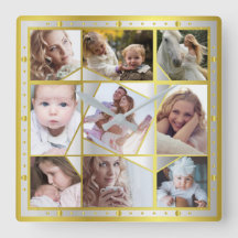 Collage de fotos familiar 9 Plata de oro pic en In