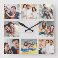 Collage de fotos familiar personalizado Madera Rus