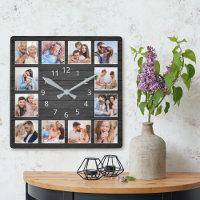 Collage de fotos Personalizado de madera negra ele