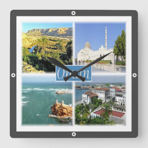 Reloj Cuadrado Collage OMÁN005, Asia,