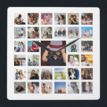 Reloj Cuadrado Collage personalizado de plantillas de fotos<br><div class="desc">Collage de plantillas de fotos personalizadas - añada múltiples fotografías a este gran reloj cuadrado de Ricaso - un recuerdo perfecto para amigos o familia o un regalo para usted mismo</div>