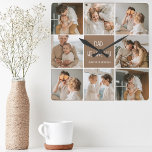 Reloj Cuadrado Collage Photo Dad We Love Happy Fathers Day<br><div class="desc">Una foto de collage es una colección de fotos organizadas de una manera visualmente agradable, y puede ser una gran manera de celebrar ocasiones especiales como el Día del Padre. En este collage en particular, hemos recopilado varias fotos que capturan los recuerdos amorosos que hemos compartido con nuestro padre a...</div>