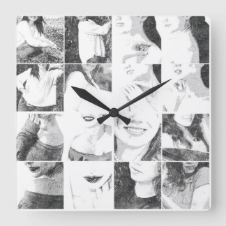 Reloj Cuadrado Collage sin rostro