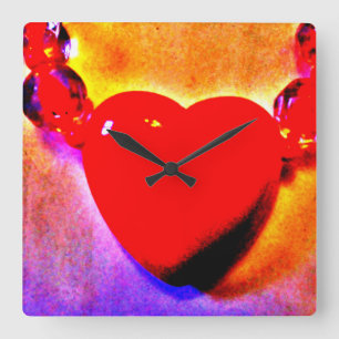 Reloj Cuadrado Collar del corazón