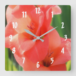 Reloj Cuadrado Colocar la flor de Gladiolas