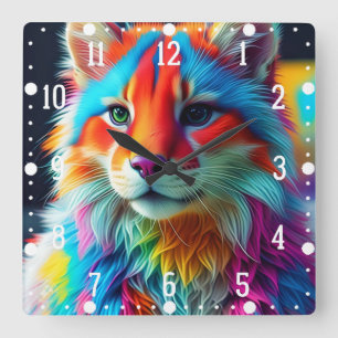 Reloj Cuadrado Color arcoiris Cat-68587