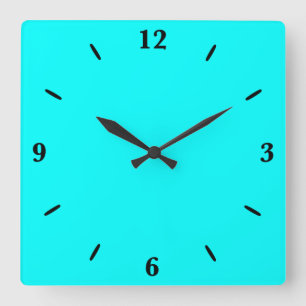 Reloj Cuadrado Color azul azul azul azul turquesa sólido