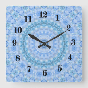 Reloj Cuadrado Color azul de la impresión del mosaico del círcu