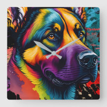 Color de agua del pastor alemán arcoiris