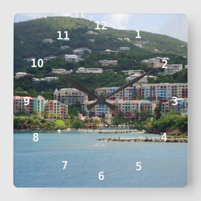 Reloj Cuadrado Color de la isla (Anverso)