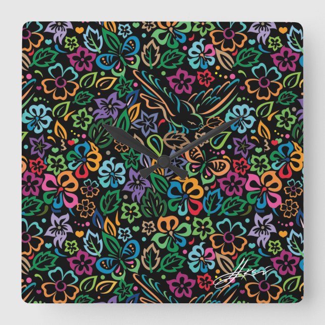 Reloj Cuadrado Color de la vida (Anverso)