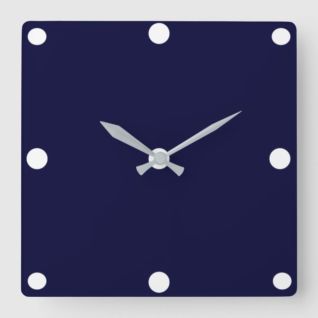 Reloj Cuadrado Color sólido azul marino (Anverso)