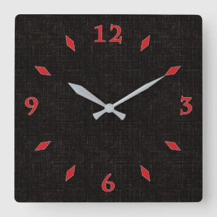 Reloj Cuadrado Color sólido negro texturado