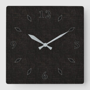 Reloj Cuadrado Color sólido texturizado negro