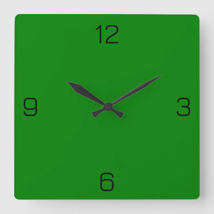 Reloj Cuadrado Color verde 008000 - Con la opción de agregar un n