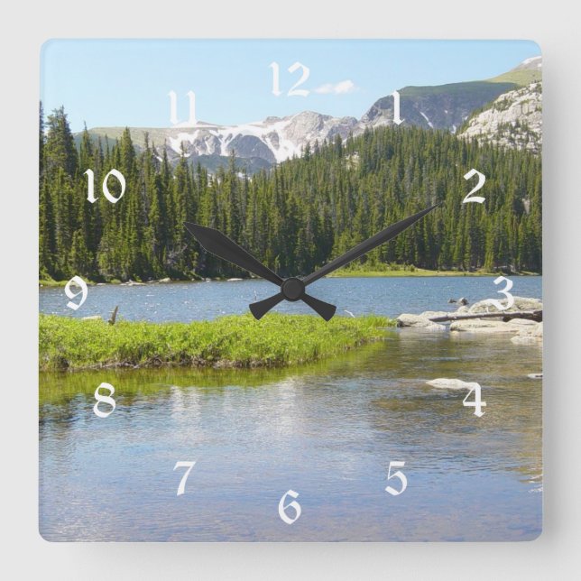 Reloj Cuadrado Colorado Mountain Lake Square (Anverso)