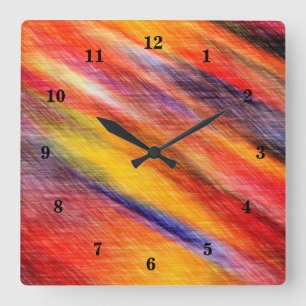 Reloj Cuadrado Colores abstractos al atardecer 2