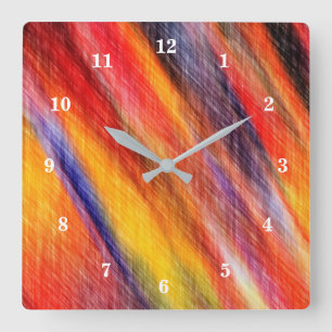 Reloj Cuadrado Colores abstractos al atardecer - Belleza