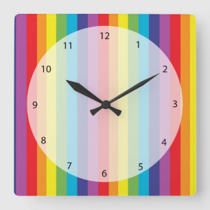 Reloj Cuadrado Colores arcoiris