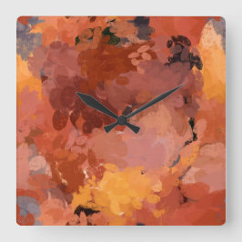 Reloj Cuadrado Colores cálidos de arte acuático abstracto de moda