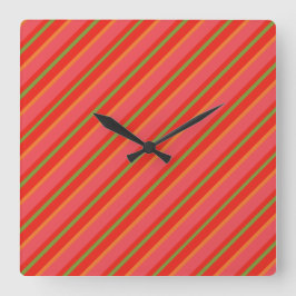 Reloj Cuadrado Colores de amapola Estanques Snazzy Stripes Muro R