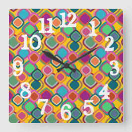 Reloj Cuadrado Colores de los años 70