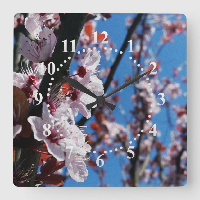 Reloj Cuadrado Colores de primavera (Anverso)