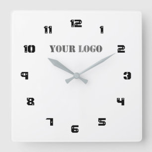 Reloj Cuadrado Colores de tipos de letra personalizados del logot