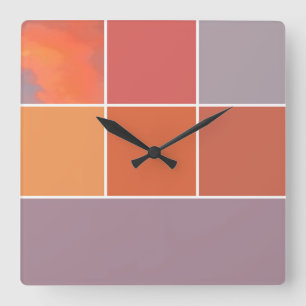Reloj Cuadrado Colores del atardecer de México