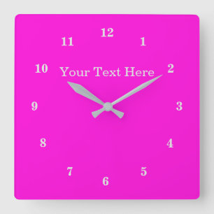 Reloj Cuadrado Colores hermosos - Personalizable - Rosa