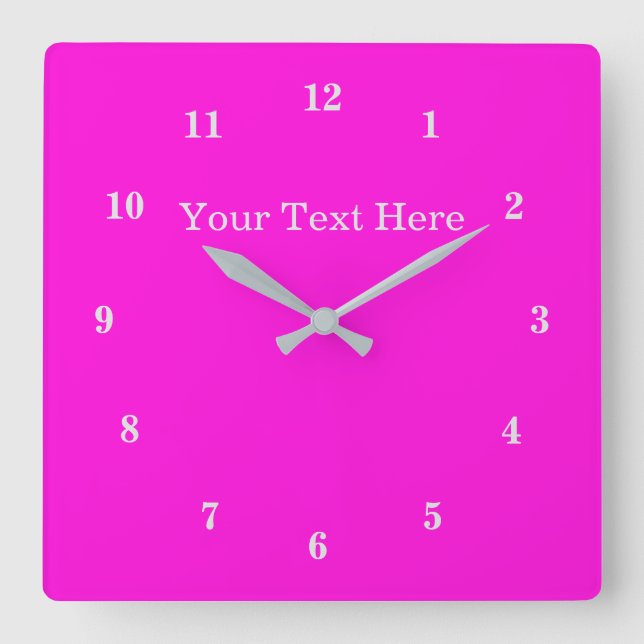 Reloj Cuadrado Colores hermosos - Personalizable - Rosa (Anverso)