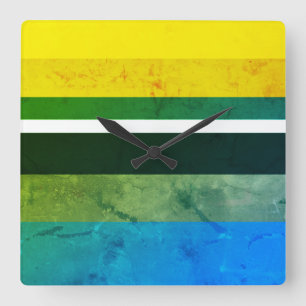 Reloj Cuadrado Colores naturales Rectángulos horizontales familia