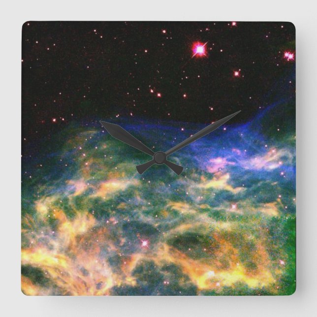 Reloj Cuadrado Colorful Nebula Wall Clock (Anverso)