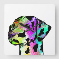 Colorida cabeza de perro dálmata