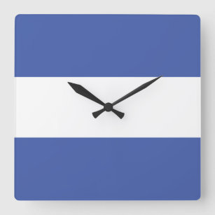 Reloj Cuadrado Coloridas franjas náuticas suaves azul moderno