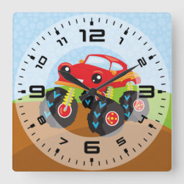 Reloj Cuadrado Colorido camión monstruo