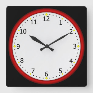 Reloj Cuadrado Colorido rojo de Guay